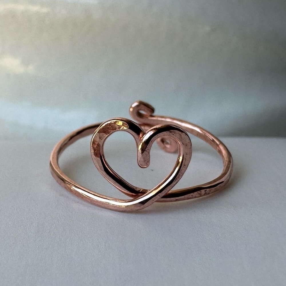 Artisan Toe Ring Copper Adjustable